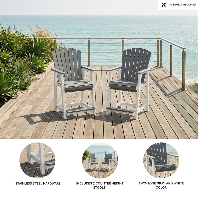 Signature Design by Ashley Pinnacle Velvet Outdoor Bar Stool (Set of 2)