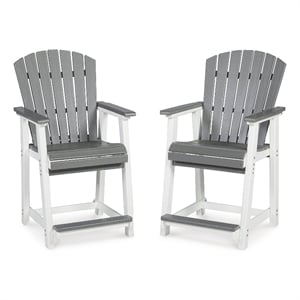 Signature Design by Ashley Pinnacle Velvet Outdoor Bar Stool (Set of 2)