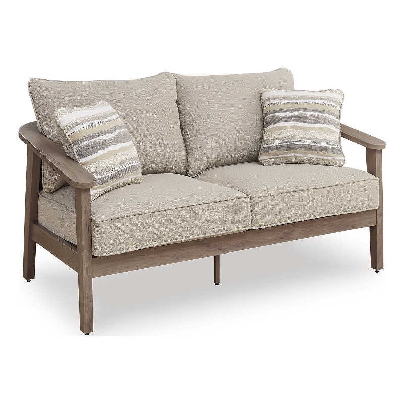 Signature Design by Ashley Magnetite Ripple Outdoor Loveseat with Cushion