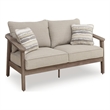 Signature Design by Ashley Magnetite Ripple Outdoor Loveseat with Cushion