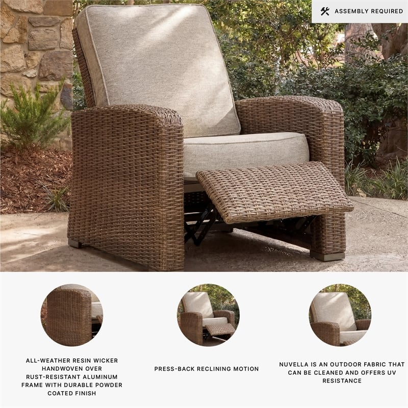 Signature Design by Ashley Caribou Crystal Outdoor Recliner