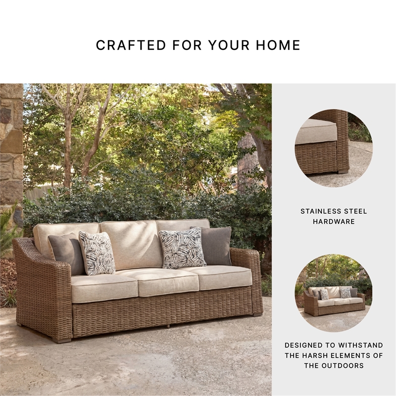 Signature Design by Ashley Caribou Crystal Outdoor Sofa with Cushion