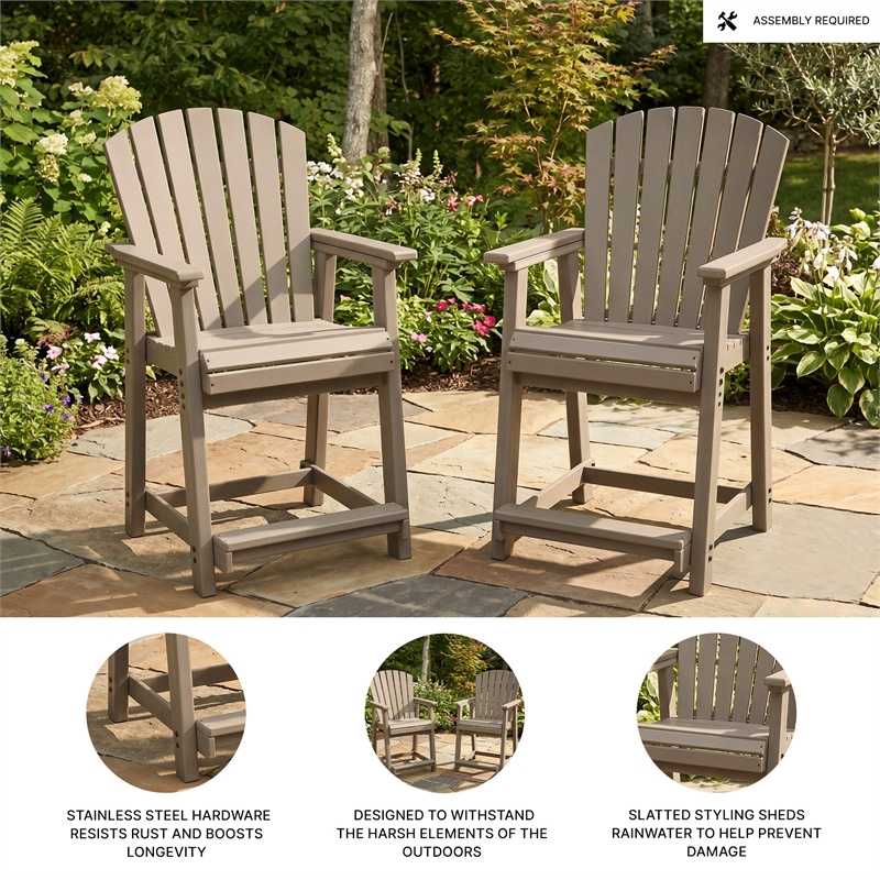 Signature Design by Ashley Pollen Vista Outdoor Bar Stool (Set of 2)