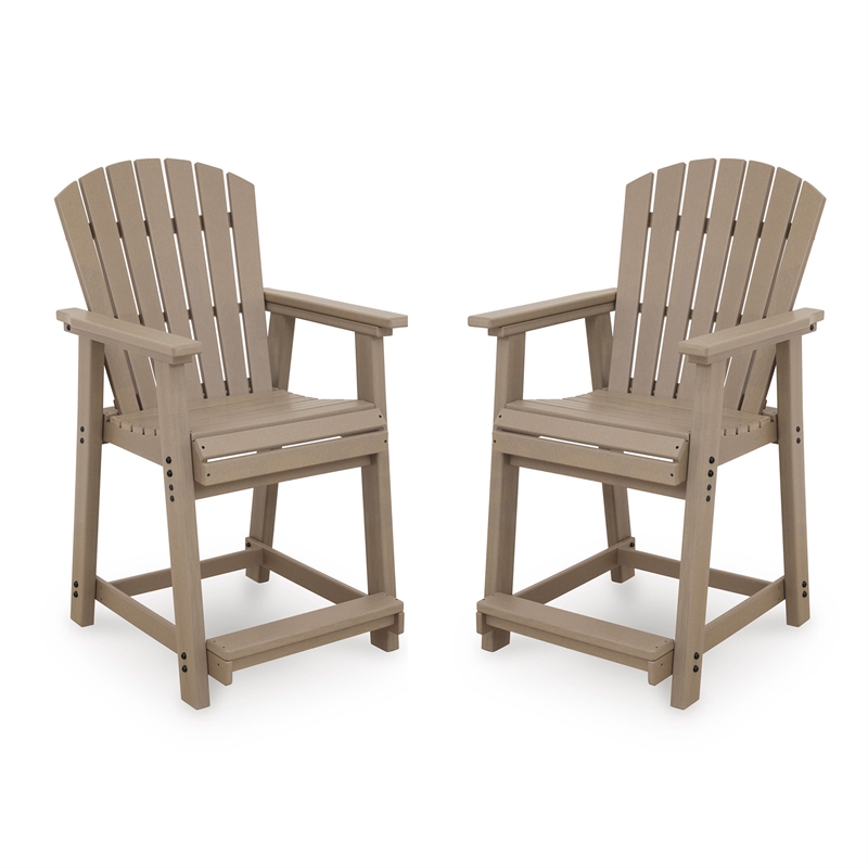 Signature Design by Ashley Pollen Vista Outdoor Bar Stool (Set of 2)