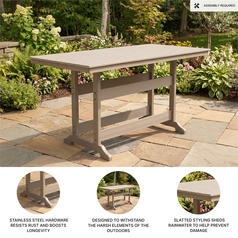 Signature Design by Ashley Pollen Vista Outdoor Counter Height Dining Table