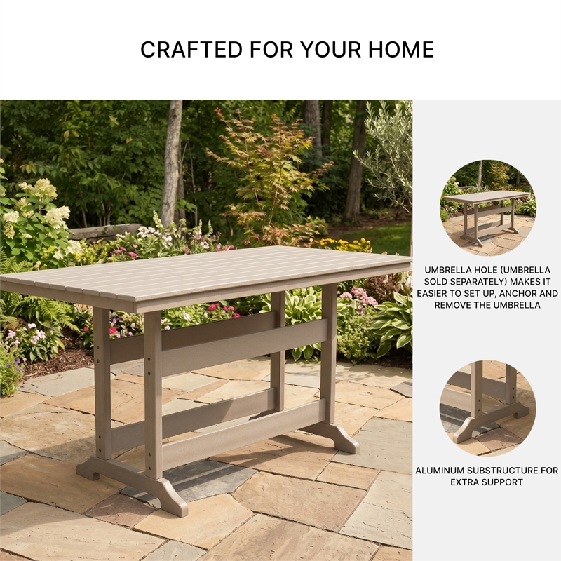 Signature Design by Ashley Pollen Vista Outdoor Counter Height Dining Table