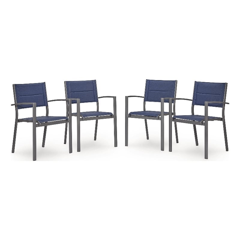 Signature Design by Ashley Redwood Wisp Outdoor Sling Arm Chair (Set of 4)