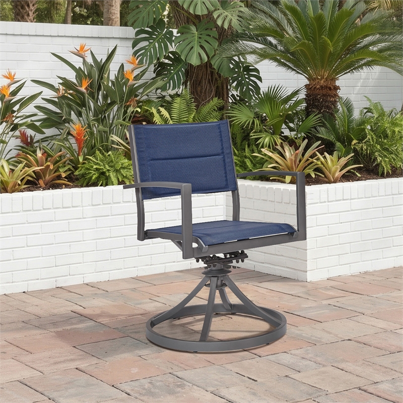 Signature Design by Ashley Redwood Wisp Outdoor Sling Swivel Chair (Set of 2)