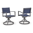 Signature Design by Ashley Redwood Wisp Outdoor Sling Swivel Chair (Set of 2)