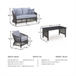 Signature Design by Ashley Sprig Jade Outdoor Love/Chairs/Table Set (Set of 4)