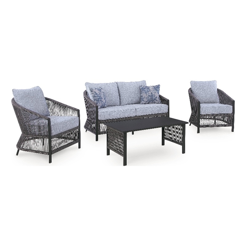 Signature Design by Ashley Sprig Jade Outdoor Love/Chairs/Table Set (Set of 4)