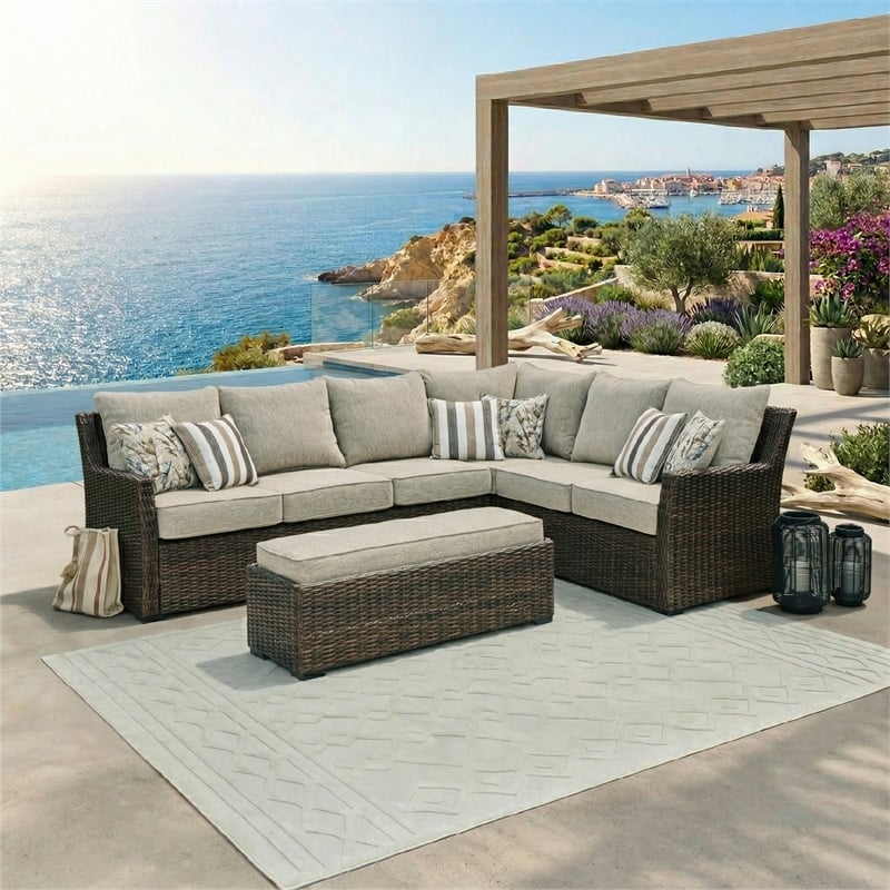 Signature Design by Ashley Sorrel Granary Outdoor Sofa Sectional Set (Set of 3)