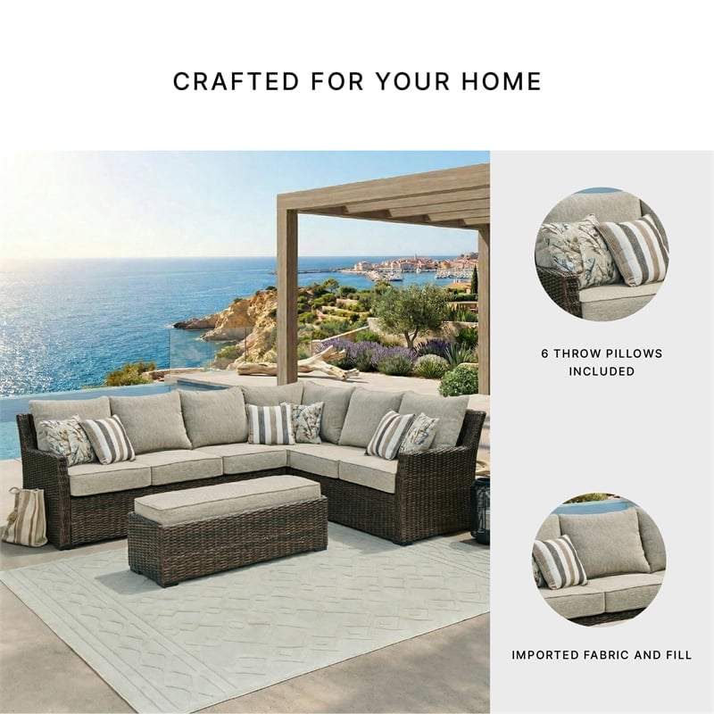 Signature Design by Ashley Sorrel Granary Outdoor Sofa Sectional Set (Set of 3)