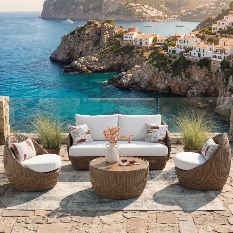 Signature Design by Ashley Mesquite Salt Outdoor Loveseat Set (Set of 3)
