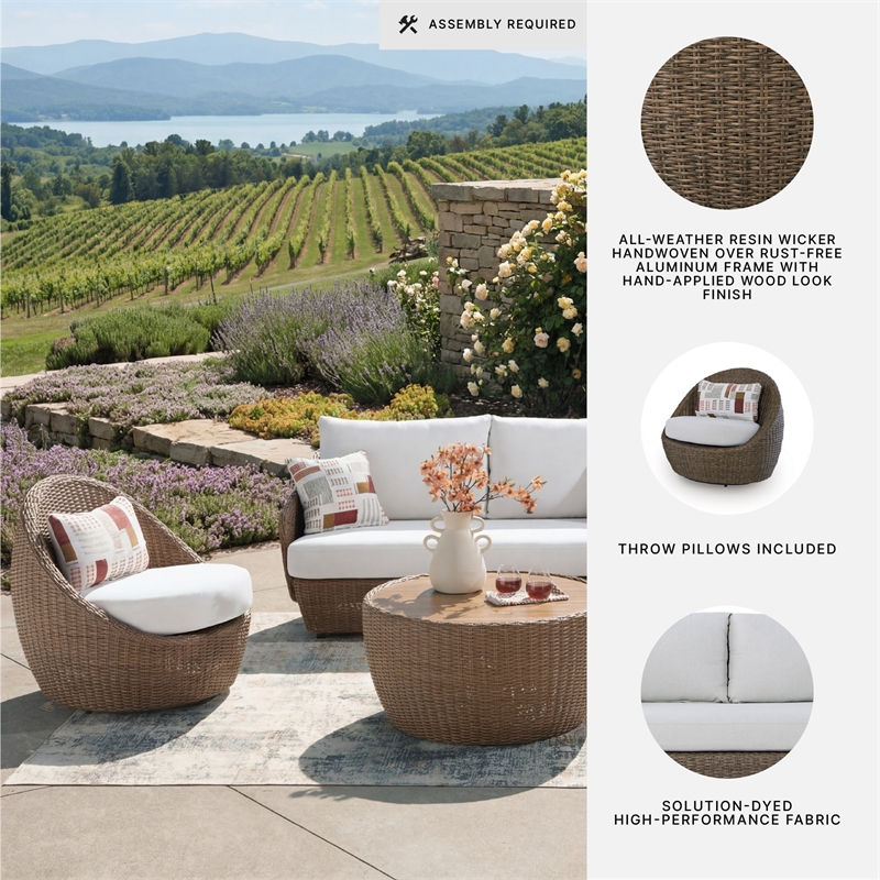 Signature Design by Ashley Mesquite Salt Outdoor Loveseat Set (Set of 3)