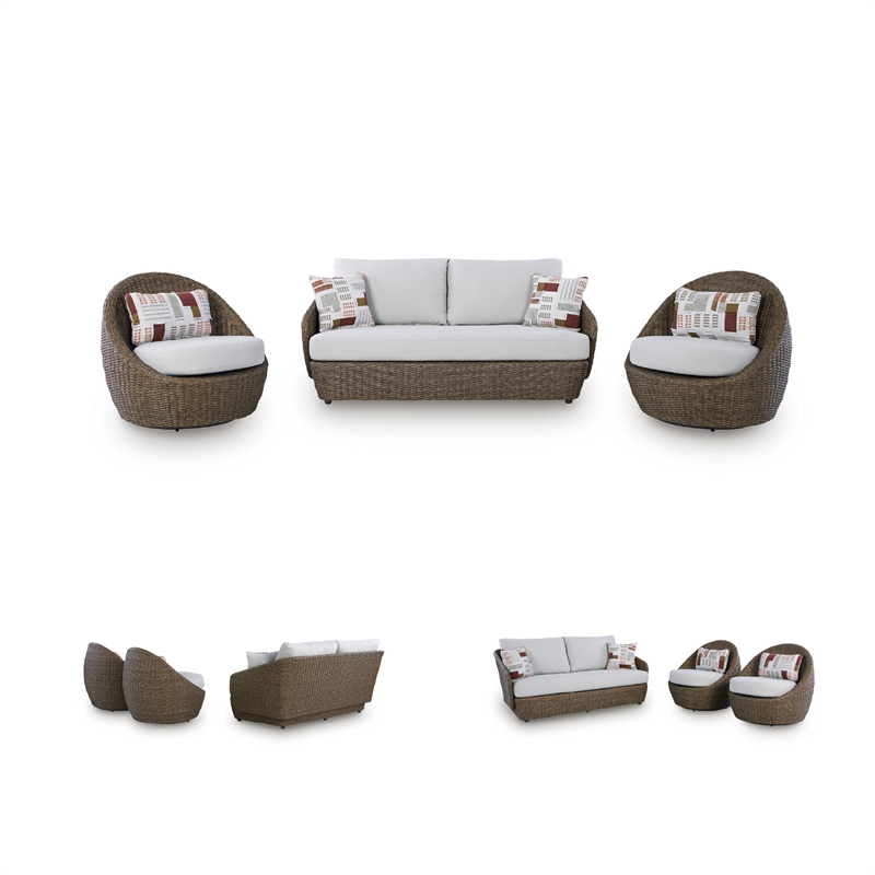 Signature Design by Ashley Mesquite Salt Outdoor Loveseat Set (Set of 3)