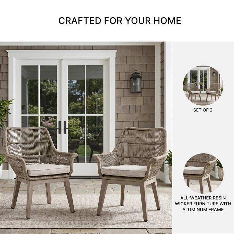 Signature Design by Ashley Carob Fell Arm Chair with Cushion (Set of 2)