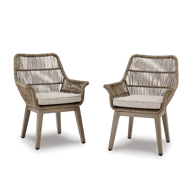 Signature Design by Ashley Carob Fell Arm Chair with Cushion (Set of 2)