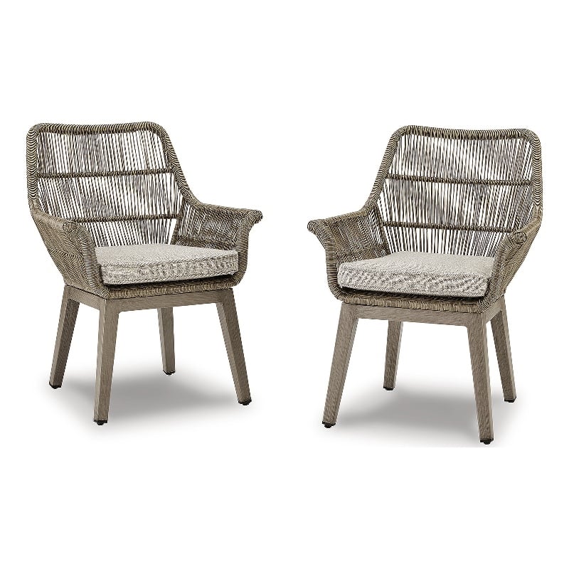 Signature Design by Ashley Carob Fell Arm Chair with Cushion (Set of 2)