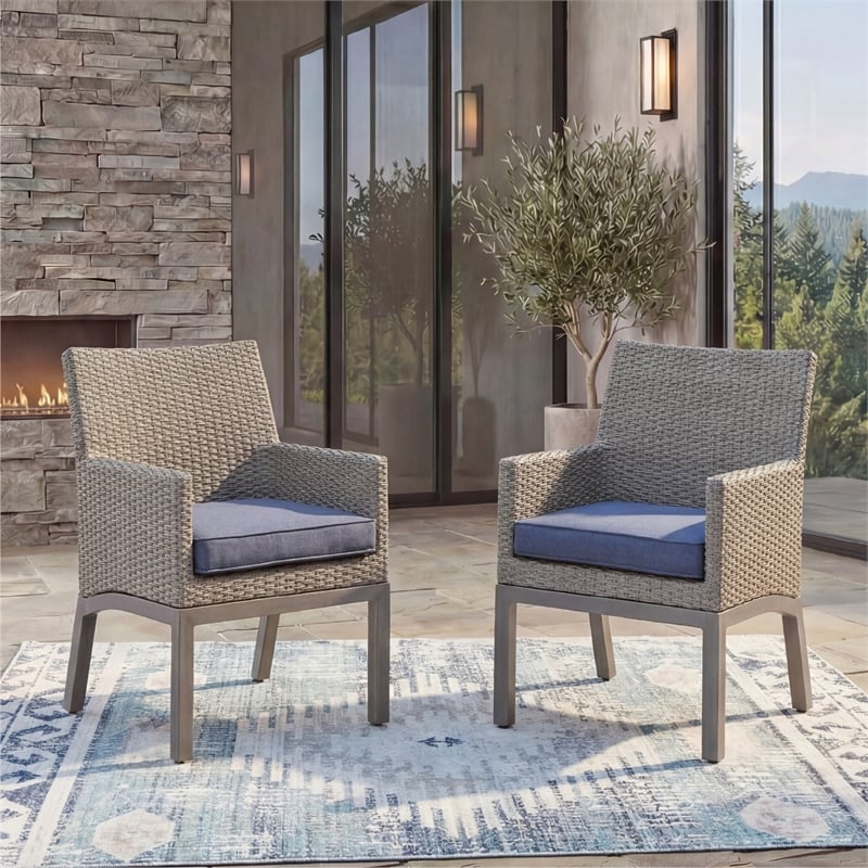 Signature Design by Ashley Gale Limestone Outdoor Arm Chair (Set of 2)