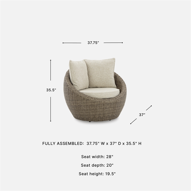 Signature Design by Ashley Saguaro Basalt Swivel Lounge with Cushion (Set of 2)