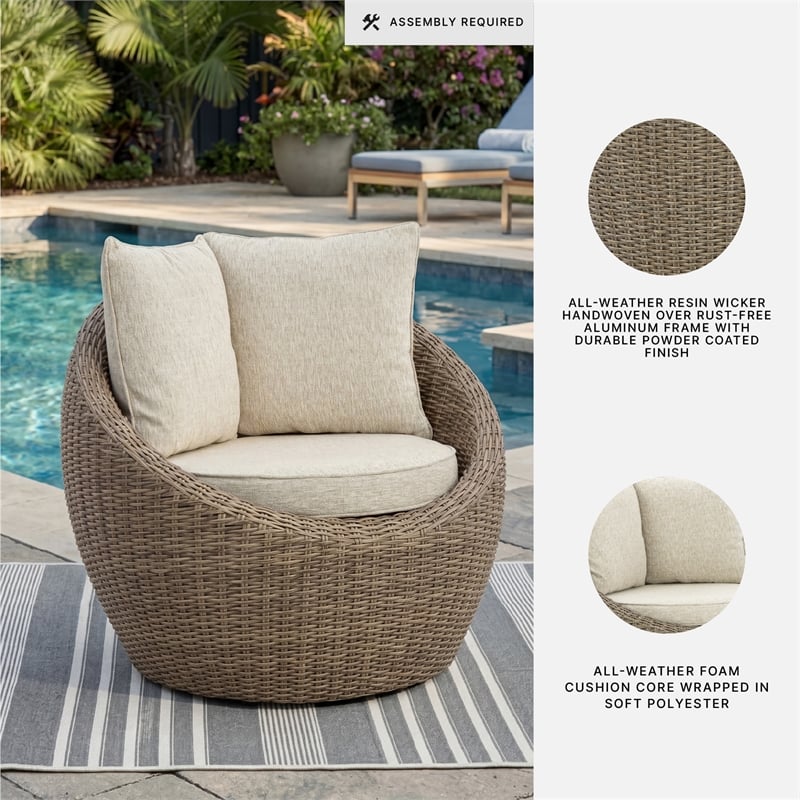 Signature Design by Ashley Saguaro Basalt Swivel Lounge with Cushion (Set of 2)