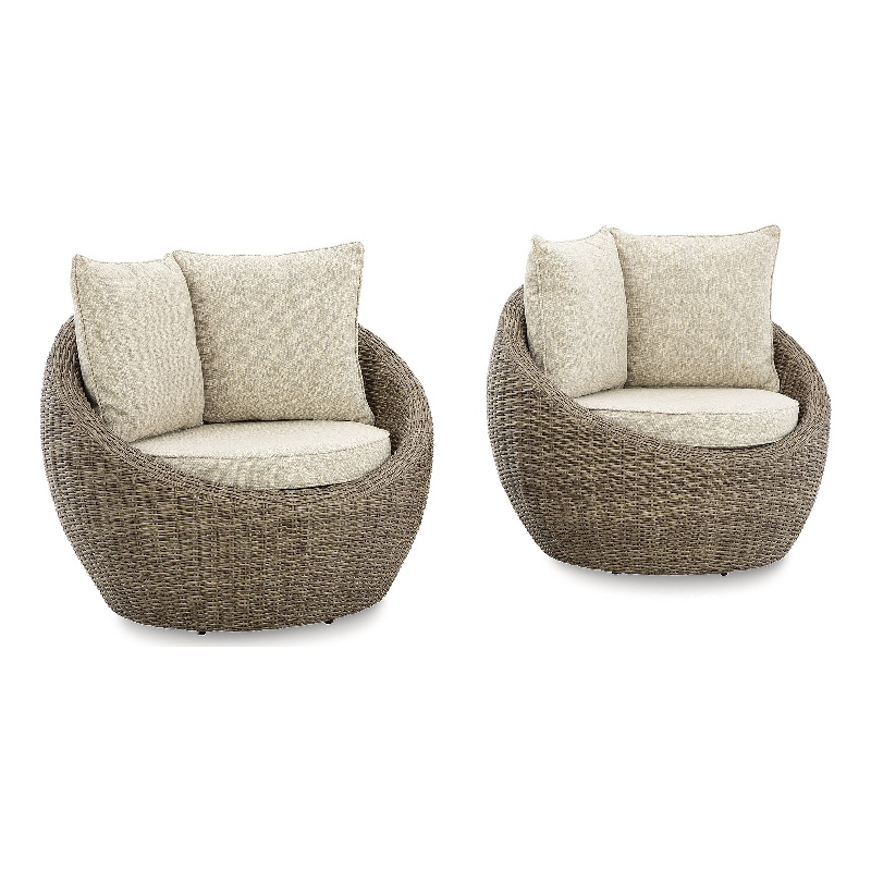 Signature Design by Ashley Saguaro Basalt Swivel Lounge with Cushion (Set of 2)