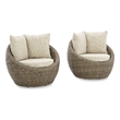 Signature Design by Ashley Saguaro Basalt Swivel Lounge with Cushion (Set of 2)