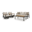 Signature Design by Ashley Virga Zinc Outdoor Sofa/Chairs/Table (Set of 4)