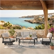 Signature Design by Ashley Virga Zinc Outdoor Sofa/Chairs/Table (Set of 4)