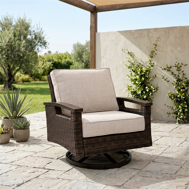 Signature Design by Ashley Pinecone Vale Outdoor Swivel Lounge Chair (Set of 2)