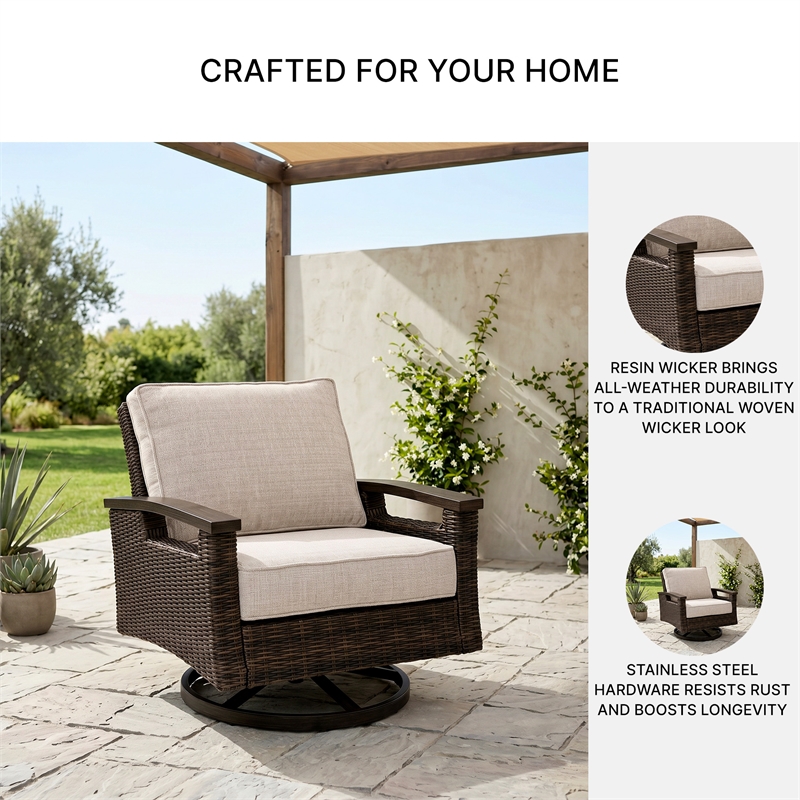Signature Design by Ashley Pinecone Vale Outdoor Swivel Lounge Chair (Set of 2)