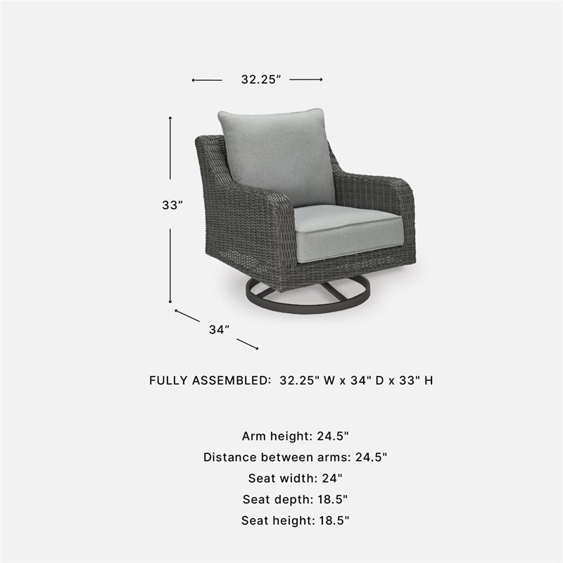 Signature Design by Ashley Inlet Nettle Outdoor Swivel Lounge with Cushion