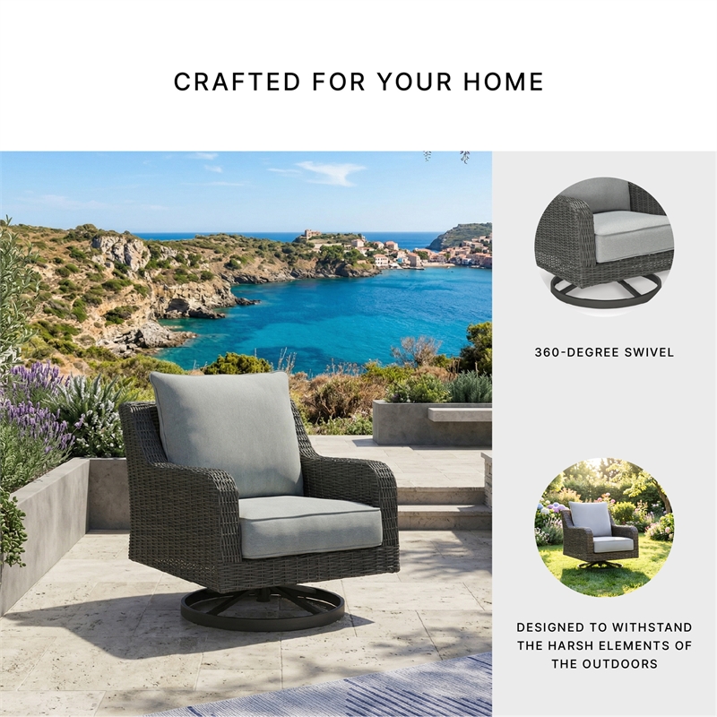 Signature Design by Ashley Inlet Nettle Outdoor Swivel Lounge with Cushion