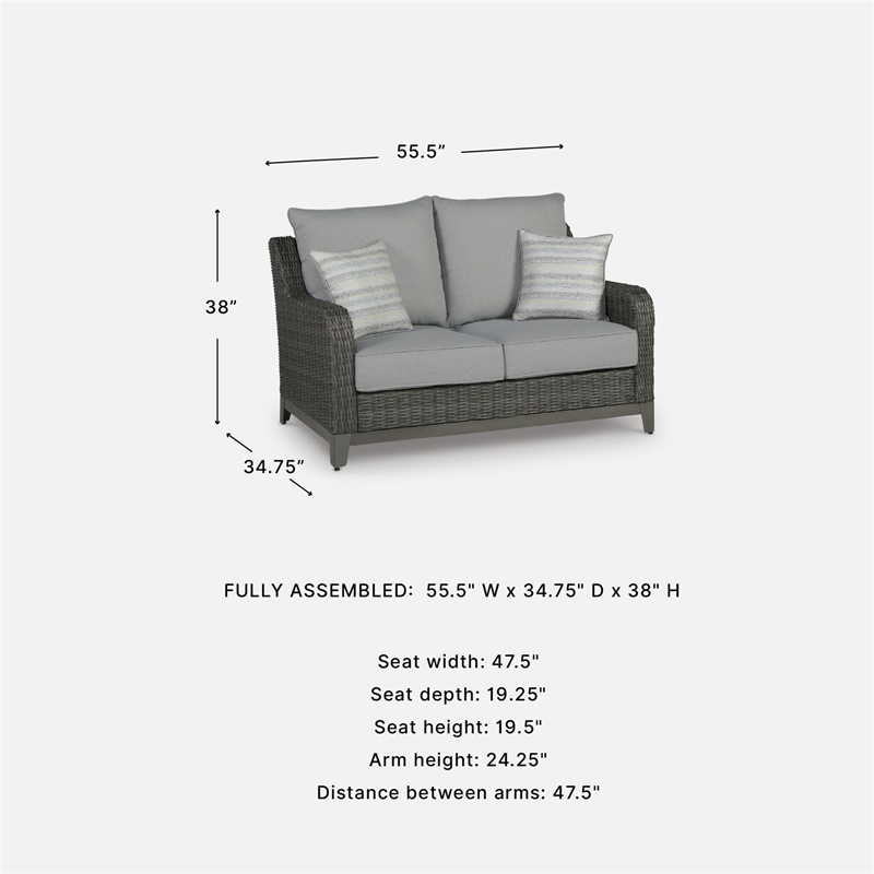 Signature Design by Ashley Inlet Nettle Outdoor Loveseat with Cushion