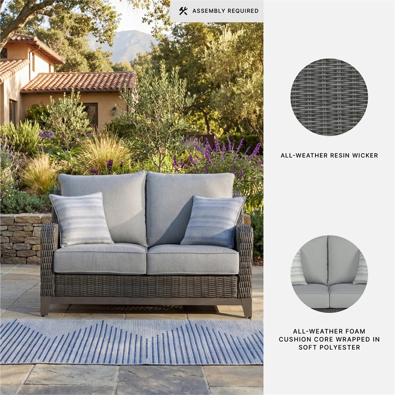 Signature Design by Ashley Inlet Nettle Outdoor Loveseat with Cushion