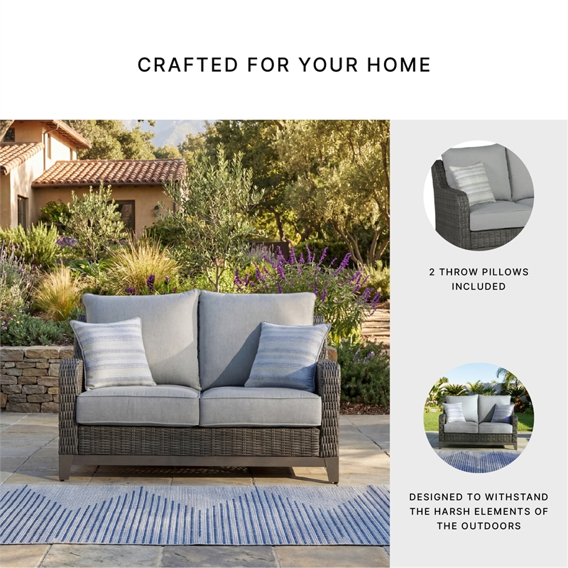 Signature Design by Ashley Inlet Nettle Outdoor Loveseat with Cushion
