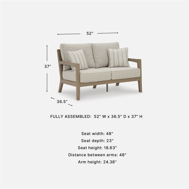 Signature Design by Ashley Myrtle Shore Outdoor Loveseat with Cushion