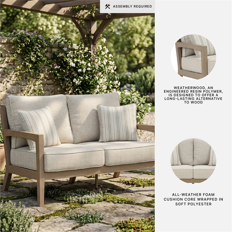 Signature Design by Ashley Myrtle Shore Outdoor Loveseat with Cushion