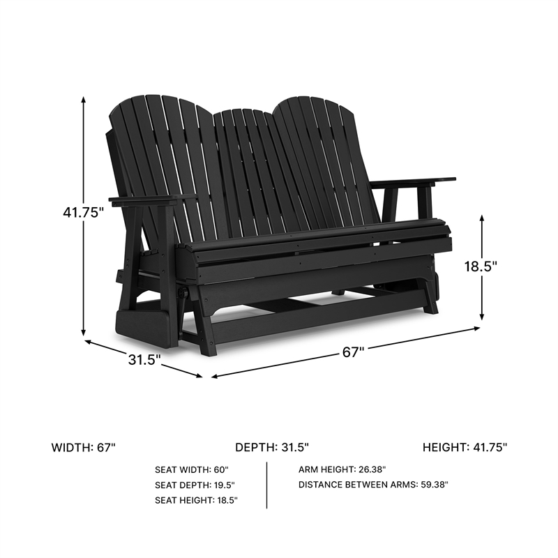 Signature Design by Ashley Lapis Rain Outdoor Glider Loveseat