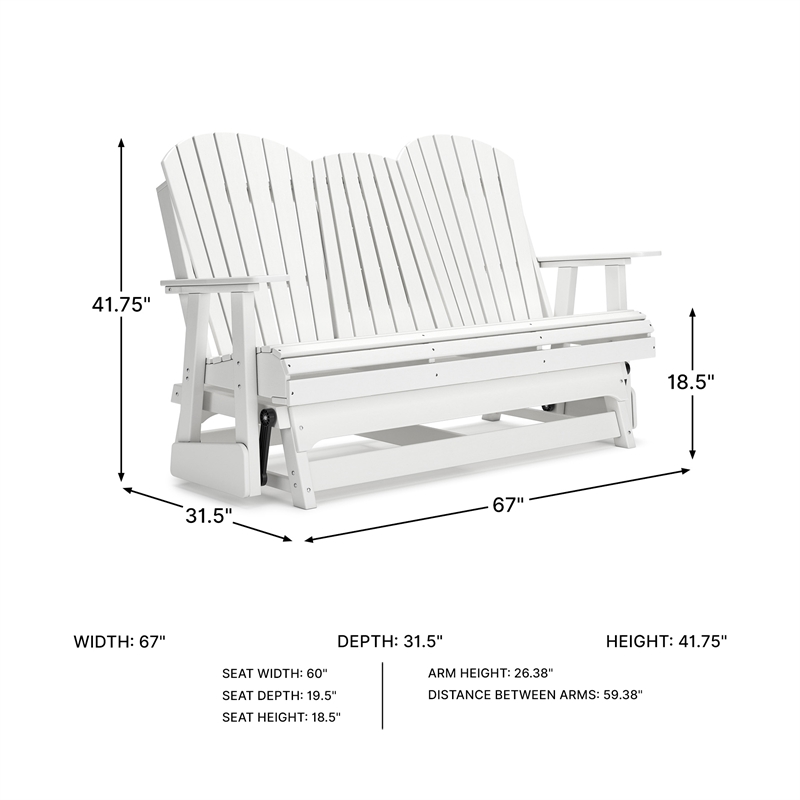 Signature Design by Ashley Lapis Rain Outdoor Glider Loveseat