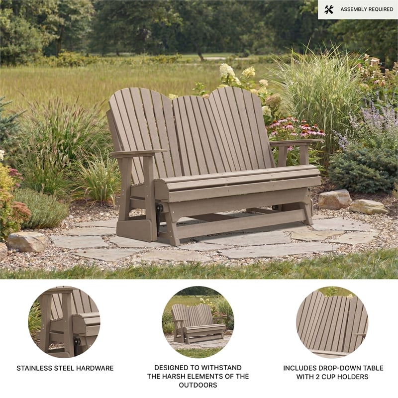 Signature Design by Ashley Lapis Rain Outdoor Glider Loveseat