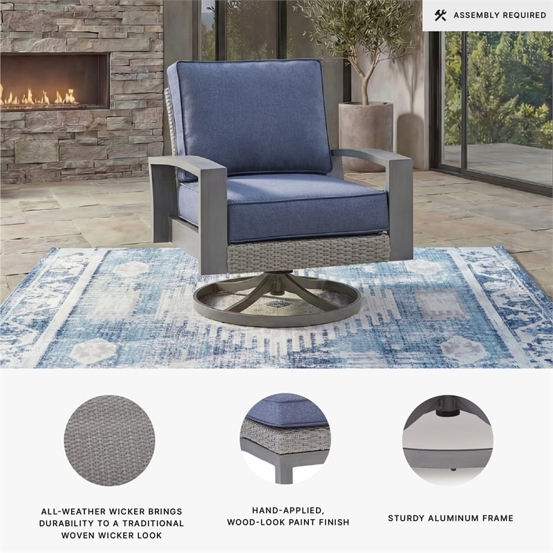 Signature Design by Ashley Gale Limestone Outdoor Swivel Lounge Chair