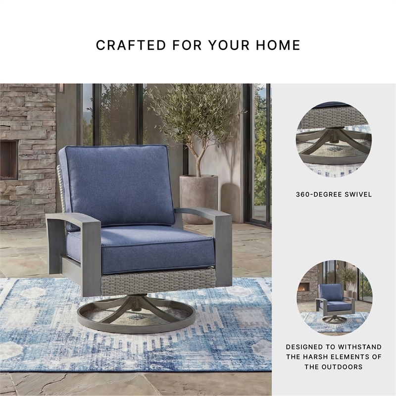 Signature Design by Ashley Gale Limestone Outdoor Swivel Lounge Chair