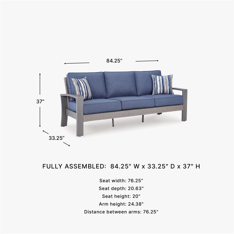 Signature Design by Ashley Gale Limestone Outdoor Sofa with Cushion