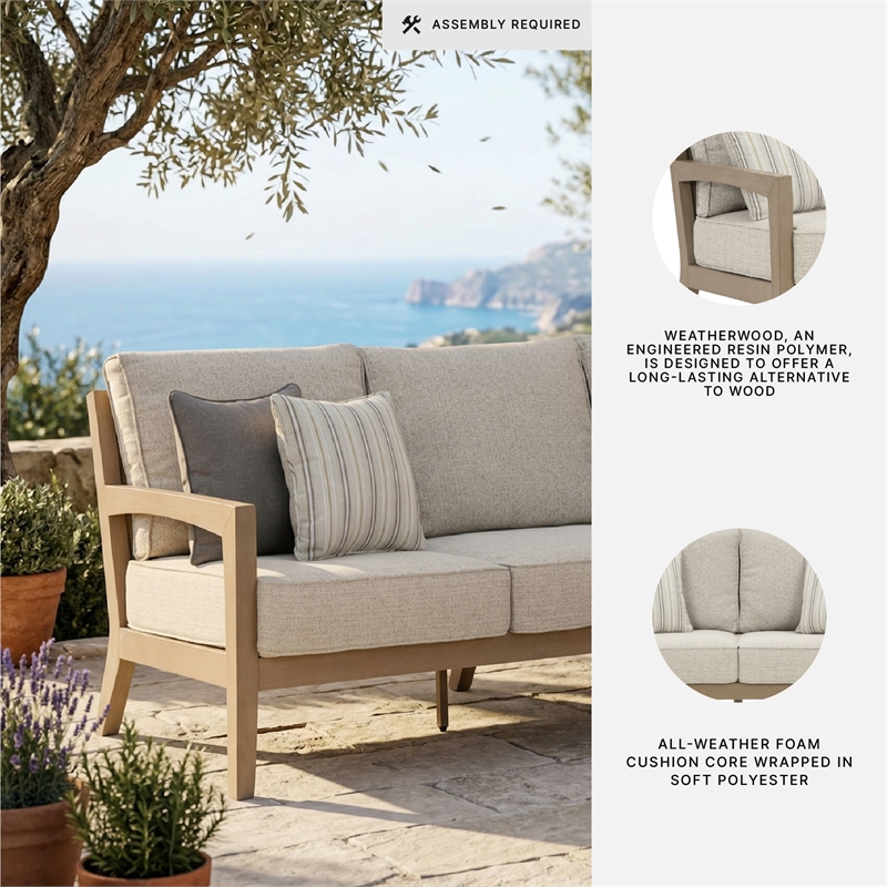 Signature Design by Ashley Myrtle Shore Outdoor Sofa with Cushion