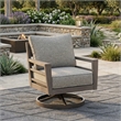 Signature Design by Ashley Narwhal Smoke Outdoor Swivel Lounge with Cushion