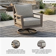 Signature Design by Ashley Narwhal Smoke Outdoor Swivel Lounge with Cushion
