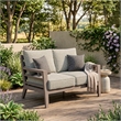 Signature Design by Ashley Narwhal Smoke Outdoor Loveseat with Cushion