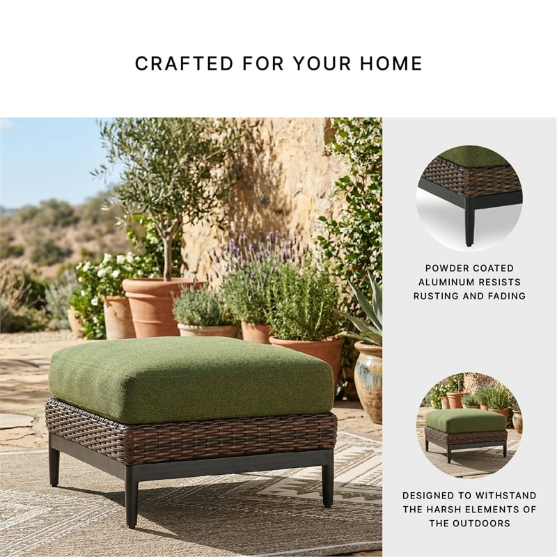 Signature Design by Ashley Needle Snow Outdoor Ottoman with Cushion